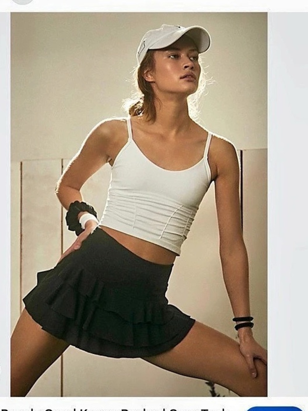 Free People Good Karma Ruched Crop Tank in White M/L